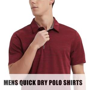 2025 hombres para Polos de secado rápido que absorbe la humedad rendimiento Casual trabajo Golf camisas de manga corta Regular-Fit antiarrugas - Product Image 3