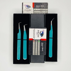 แหนบต่อขนตา Lucky Lash Tools Private Logo 45 90 ปลายไฟเบอร์ สแตนเลสสตีล จับขนตาได้อย่างแม่นยำ แข็งแรง บางเฉียบ ตรง สำหรับต่อขนตาแบบวอลลุ่ม - Product Image 6