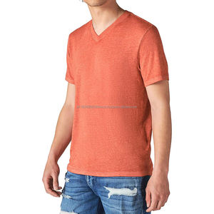 Camisetas de Verano para Hombre con Impresión de Logotipo Personalizado, MOQ Bajo, Cuello en V, Manga Corta, Diseño de Patrón Sólido, Últimas Camisetas para Hombre - Product Image 5