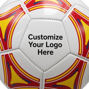 Balón de Fútbol Personalizable Blanco con Patrones Rojos y Amarillos, Resistente, Ligero, para Entrenamiento, 0.4-0.45kg - Product Image 2