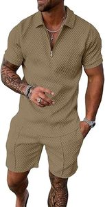 Men Summer Knitted Embroidered 100% Cotton Quick Dry Short Sleeve Custom Logo Joggers Suits Set Shirt and Short Set - Product Image 5