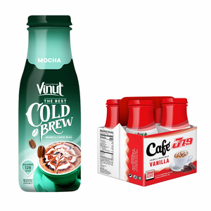 เครื่องดื่มชงเย็น405มล. กาแฟ arabica Robusta ขวดแก้วแบบกล่องละ24ขวด OEM ฉลากส่วนตัวไม่มีจีเอ็มโอ - Product Image 1