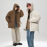 Veste coupe-vent légère rembourrée à capuche pour couple avec poche zippée imperméable