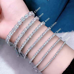 Hot Selling Afar Jewels 925 Sterling 2mm 3mm 4mm 5mm Moissanite Tennis Bracelet Hip Hop Moissanite Bracelet <b>Men</b> Women - Product Image 4