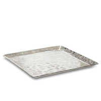 Plateau de service allongé en métal argenté poli avec poignées en forme de bois de cerf, moderne, fait main, durable, pour banquets