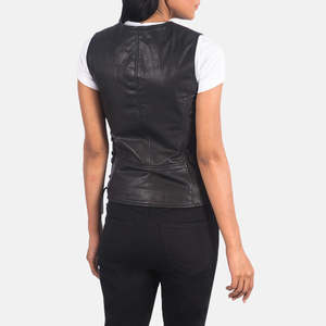 Chaleco de Cuero para Mujer, Ropa Deportiva Elegante, Chaleco de Motociclista de Cuero Genuino Resistente, Chaqueta sin Mangas para Motocicleta - Product Image 2