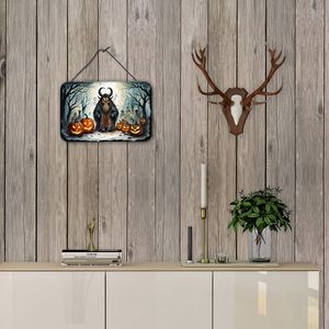 Krampus Demon Spooky Halloween Tenture murale Nouveau Panneau métallique en aluminium multicolore pour cuisine Bar Salle de bain Décoration intérieure 8HX12W - Product Image 4