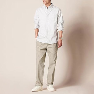 Pantalones Chinos Clásicos para Hombre, Resistentes a las Arrugas, con Pliegues, Cómodos, de Mezcla de Algodón, Casuales, para Oficina, Trabajo, Uso Diario, Premium - Product Image 4