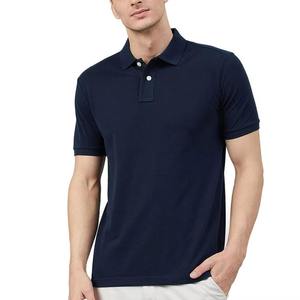 Solid Navy Blue Color Men's Casual Wear Polo <b>T</b>-<b>Shirts</b> Short Sleeves Turn Down <b>Collar</b> Men's Polo <b>Shirts</b> With Low MOQ - Product Image 2