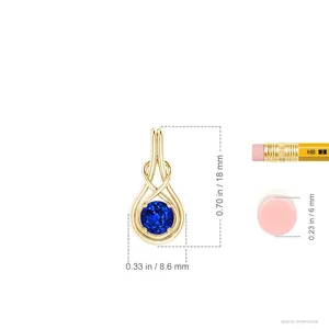 14K 18K ทองธรรมชาติง่ามทรงกลมสีฟ้าไพลินโซลิแทร์จี้อินฟินิตี้ทำด้วยมือเครื่องประดับชั้นดีขายส่งโดยตรง - Product Image 2