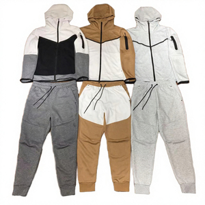 Ensemble de survêtements personnalisés pour hommes, sweat-shirts, pantalons de survêtement, survêtement de haute qualité, streetwear d'hiver, molleton uni, 100% coton - Product Image 4