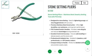 Stone Setting Pliers Stainless Steel Jewelry Making Tool Prong Tightening Gem Setting Hand Tools | Item No GS-1232 - Product Image 3