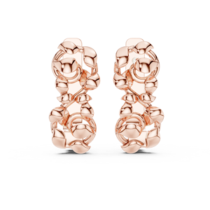 Boucles d'oreilles créoles Bali classiques en argent sterling 925 plaqué or rose 18 carats, bijoux minimalistes de luxe pour tous les jours, pour femmes - Product Image 3