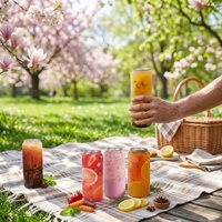 Bouteille en plastique PET 8oz/11oz/12oz/16oz avec couvercle en aluminium, anti-fuite, logo personnalisable, pour boissons gazeuses, boissons non alcoolisées, boissons énergisantes