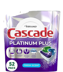 Tablettes de détergent pour lave-vaisselle Cascade Platinum Plus, 62 unités, Actionpacs, parfum citron, avec une forte puissance nettoyante - Product Image 3