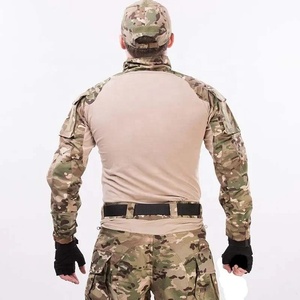 Ensemble uniforme tactique camouflage respirant unisexe en polyester/coton, chemise polo à manches longues, pantalon cargo, chasse, randonnée - Product Image 5
