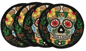 Handmade <b>Coasters</b> <b>Beaded</b> <b>Coasters</b> Seed Bead Decor Embroidered Drink Mats Boho Home Accessories Unique Tableware - Product Image 2