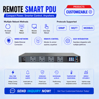 PDU Réseau Intelligent 230V 13A Prise Standard Britannique 4 Voies Surveillance de la Puissance Écran LCD MQTT SNMP Modbus pour Salle de Données d'Entreprise