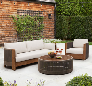 Juego de Sofás de Jardín de Madera de Teca Sólida de Lujo, Resistente a la Intemperie, para Patio, Terraza, Balcón y Jardín Trasero - Product Image 1