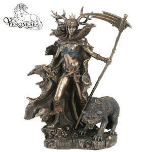 Figurine en résine peinte à la main de luxe européenne de style VERONESE DESIGN représentant la déesse nordique FRIGGA 14x11x26cm pour la décoration de la maison - Product Image 3