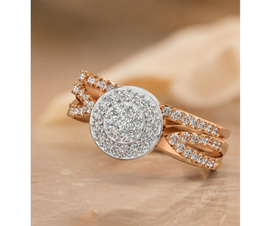 Anillo de compromiso con diseño de halo doble dividido y diamantes cultivados en laboratorio, anillo de boda con banda dividida y halo redondo |   Joyería Fina OEM ODM - Product Image 2