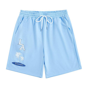 Shorts d'été graphiques pour hommes, décontractés, streetwear, avec cordon de serrage, taille haute - Product Image 1