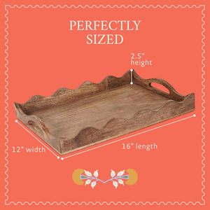 Bandeja de servir de madera de diseño moderno y lujoso con acabado pulido para presentaciones en restaurantes y hoteles de alta gama. - Product Image 2