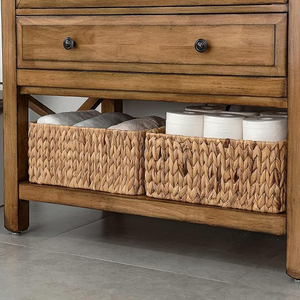 Premium Quality Handwoven <b>Storage</b> <b>Baskets</b> Water Hyacinth Wicker <b>Baskets</b> For Organizing Set of 3 (1PC <b>Large</b>, 2PCS Medium) Natural - Product Image 5