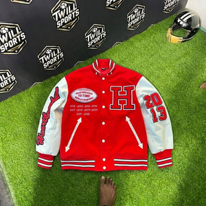 Chaqueta Varsity Roja para Hombre de Twill Sports, con Letra H Bordada, Heartbreakers, 10 Campeones, Ropa Casual de Otoño - Product Image 5