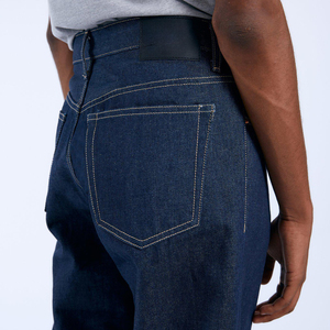 Jean décontracté pour homme, coupe droite, taille mi-haute, couleur unie, qualité supérieure, tricoté, délavage moyen, best-seller - Product Image 6