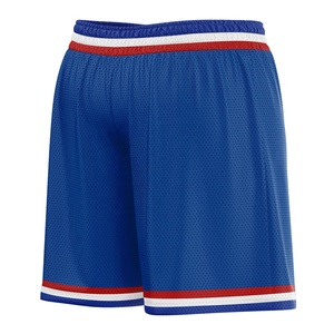 Pantalones Cortos de Baloncesto de Malla Tejida Azul para Hombre, Cintura Media, con Bolsillos, Cordón Ajustable, Secado Rápido, Personalizables con Número y Logotipo - Product Image 3
