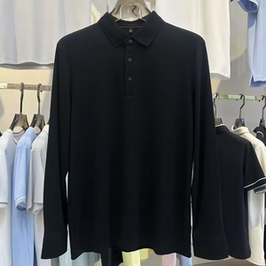 Polo de golf à manches longues en coton et élasthanne ultra-doux, style décontracté pour homme, avec logo brodé, confort satiné, automne/hiver - Product Image 1
