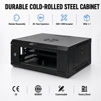 Baie de serveur murale métallique 4U 19 pouces avec porte en verre trempé pour équipement de vidéosurveillance, télécommunications et informatique – En stock