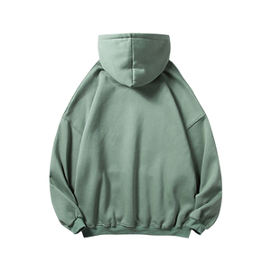 Sudadera con Capucha Extra Grande Unisex de Arqen Industries, con Cierre, Color Verde Sólido, Algodón French Terry, Informal, Transpirable, para Invierno - Product Image 4