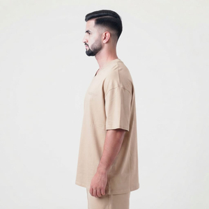 T-shirt surdimensionné OEM en coton épais, personnalisable avec logo, manches courtes, uni, grandes tailles pour hommes - Product Image 6
