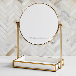 Vente en gros de miroir de maquillage de salon d'arrivée avec plateau à bijoux nouveau style de vanité de table enduit de noir miroir unique facile à déplacer - Product Image 2