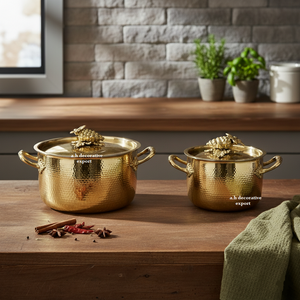 Ollas de Cocina de Metal Forjado a Mano con Tapas, Diseño Europeo Moderno, Ecológicas, Aptas para Alimentos, Compatibles con Gas e Inducción - Product Image 3