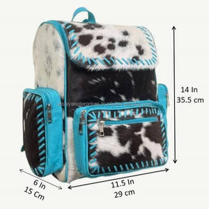 2025 personnalisé cheveux-sur cuir de vachette véritable couche-culotte sac à dos en gros en cuir véritable multi-fonctionnel voyage sac à dos sac - Product Image 2