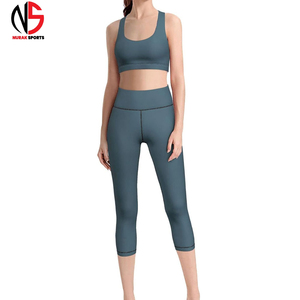 NURAK Wear XXL Women's Yoga Set Breathable Quick Dry Sports Bra <b>Leggings</b> Custom Logo Waist Solid <b>Pattern</b> for Workout In 2026 - Product Image 1