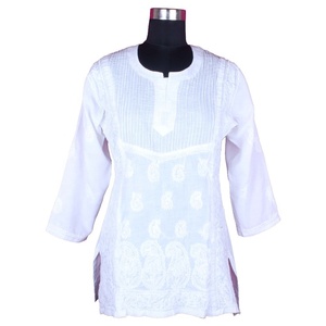 Buy Online Cotton Chicken Design Kurti / Tunic Western Party Wear Designer Party Wear <b>Kurtis</b> Indian Designer Cotton Chicken - Product Image 1