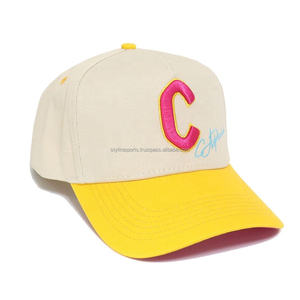 Wholesale Cap manufacturer Custom 5 panel curved brim structured <b>baseball</b> <b>ball</b> cap with logo - Product Image 1