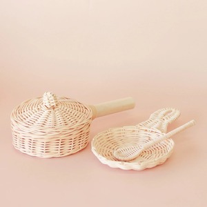 Jouets de cuisine pour enfants en rotin tressé à la main, ensemble de service et d'ustensiles de cuisine, prix le plus bas en promotion - Product Image 6