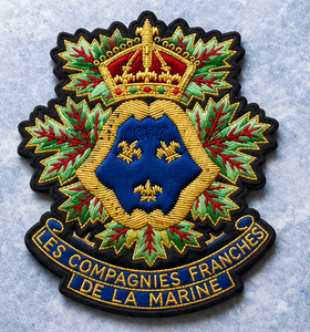 DE LA MARINE CANADIAN BADGE With Anchor And Laurel Wreath <b>Sew</b>-On Fabric Patch For Uniform Garment - Product Image 2
