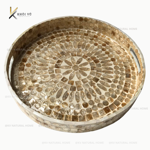 Elegante Juego de Bandejas para Servir de Madera y Nácar Hechas a Mano, Personalizadas en Oro, para Presentación y Decoración de Alimentos, OEM ODM - Product Image 5