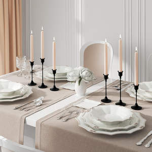 Juego de 3 Portavelas de Metal Negro Mate, Portavelas Decorativos Duraderos para Velas Cónicas, Decoración del Hogar para el Día de San Valentín - Product Image 3