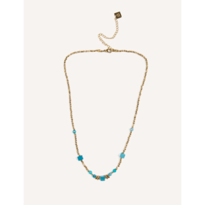 Collana YXQ 05 in acciaio inox con pietra di ossidiana naturale Caoba colorato accessori moda - Product Image 2