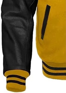 Custom Hooded Eco-Friendly Breathable Front <b>Slim</b> <b>Fit</b> Letterman Fleece <b>Jacket</b> Wool Body Cotton Sleeves Autumn Wear Smart Stylish - Product Image 2
