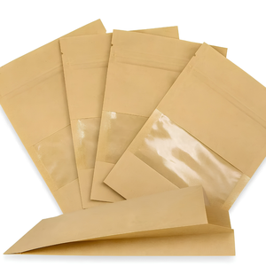 Sacs à graines en papier kraft personnalisés avec fenêtre transparente, fermeture éclair refermable, emballage thermoscellable pour graines, céréales, noix, OEM ODM - Product Image 3