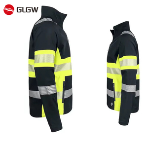 棉呼吸骑行长袖运动外套安全风衣夹克反光工作反光男式骑行夹克 - Product Image 6