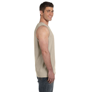Débardeurs pour hommes à prix avantageux, personnalisables avec logo, coupe ajustée, unis, sans manches, respirants, pour l'entraînement, 100% coton. - Product Image 4